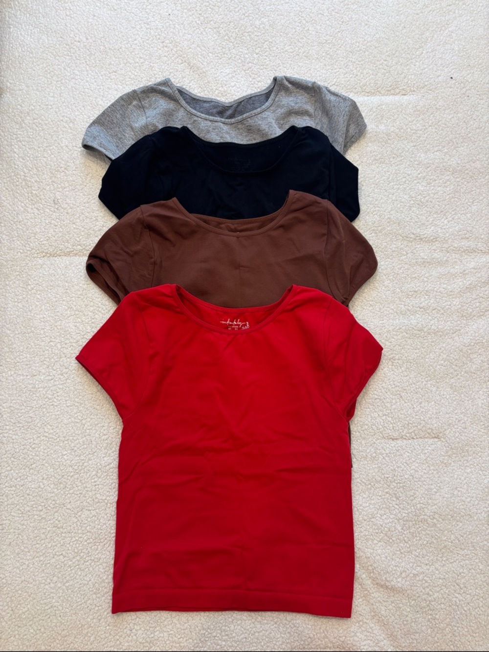Free People - Cap Sleeve Seamless Cami in Red, Brown, Black, Gray